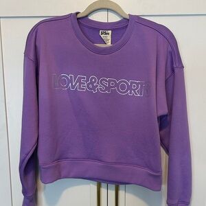 Love & Sports Women's Purple Crew Neck Sweater
